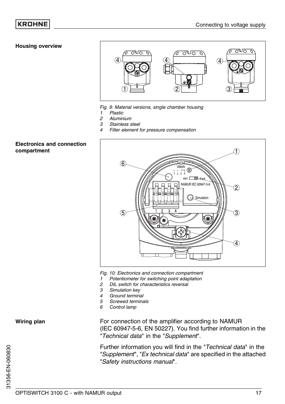 KROHNE OPTISWITCH 3100C NAMUR EN User Manual | Page 17 / 36