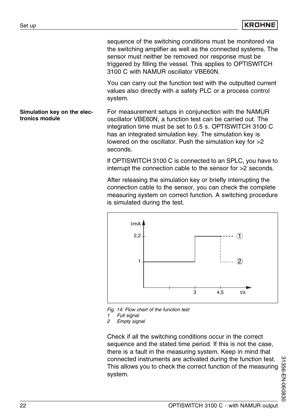 KROHNE OPTISWITCH 3100C NAMUR EN User Manual | Page 22 / 36