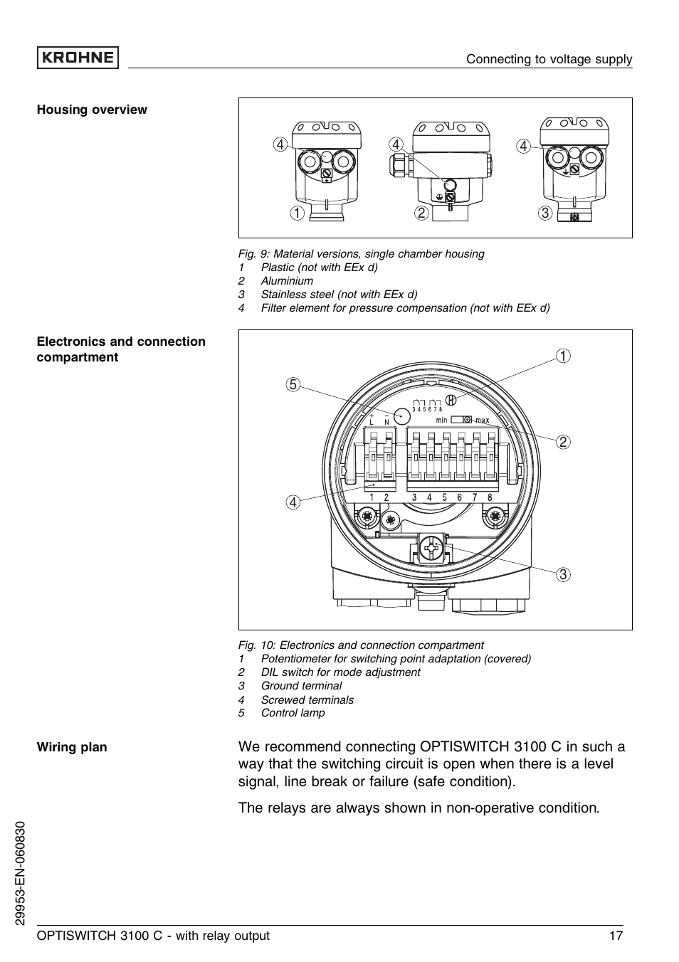 KROHNE OPTISWITCH 3100C Relay EN User Manual | Page 17 / 36