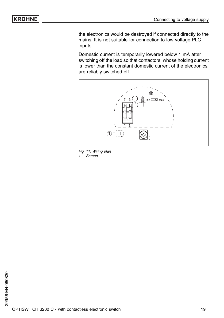KROHNE OPTISWITCH 3200C Contactless EN User Manual | Page 19 / 36