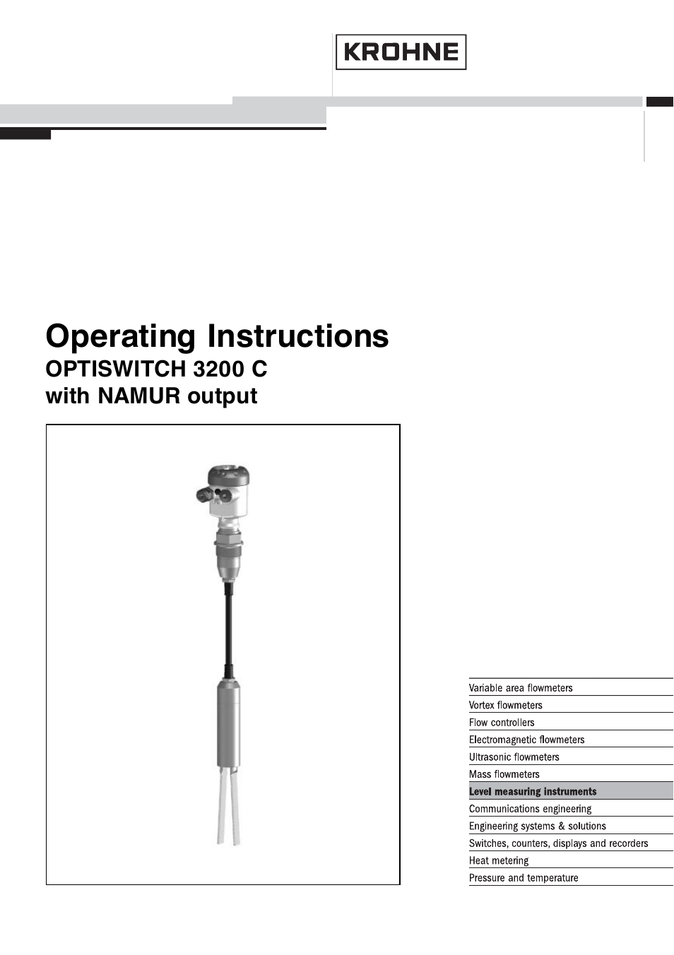 KROHNE OPTISWITCH 3200C NAMUR EN User Manual | 36 pages