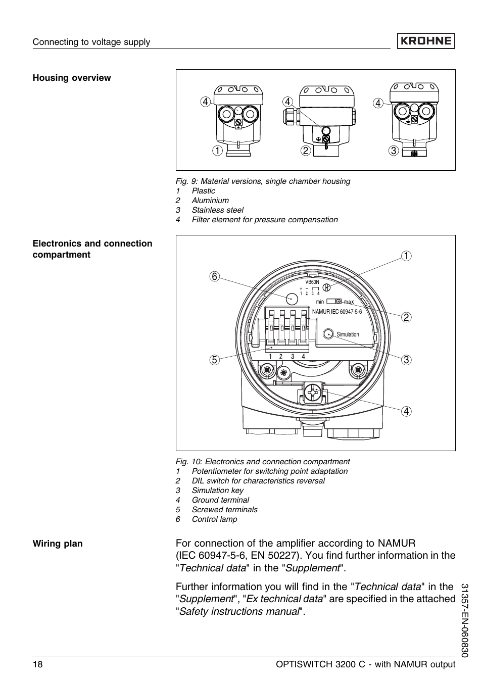 KROHNE OPTISWITCH 3200C NAMUR EN User Manual | Page 18 / 36