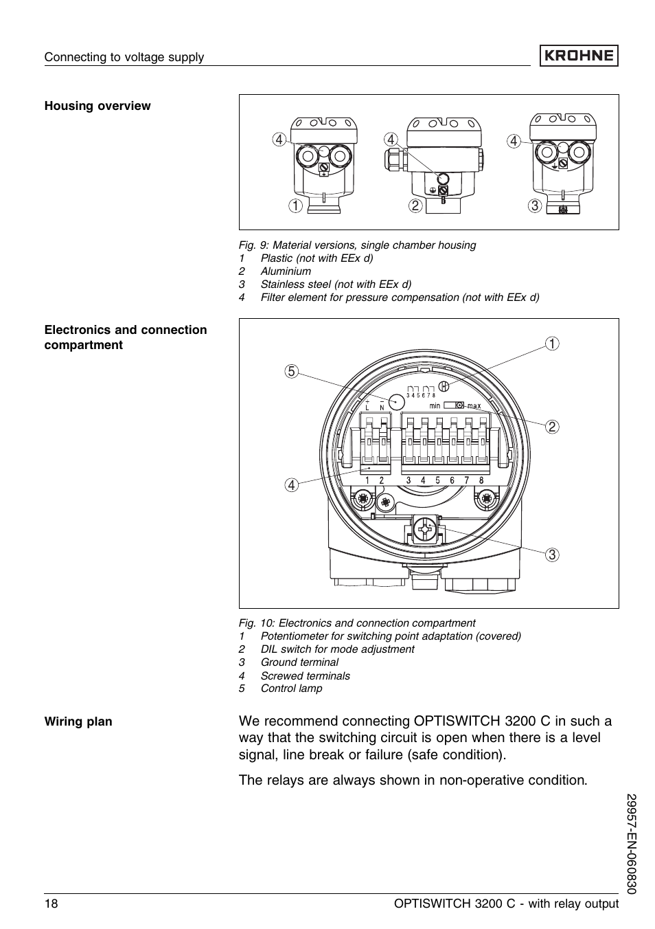 KROHNE OPTISWITCH 3200C Relay EN User Manual | Page 18 / 36