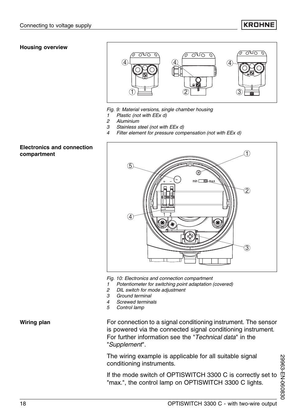 KROHNE OPTISWITCH 3300C 2wire EN User Manual | Page 18 / 36