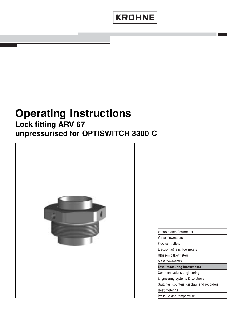 KROHNE OPTISWITCH 3300C ARV33 unpressurized EN User Manual | 12 pages