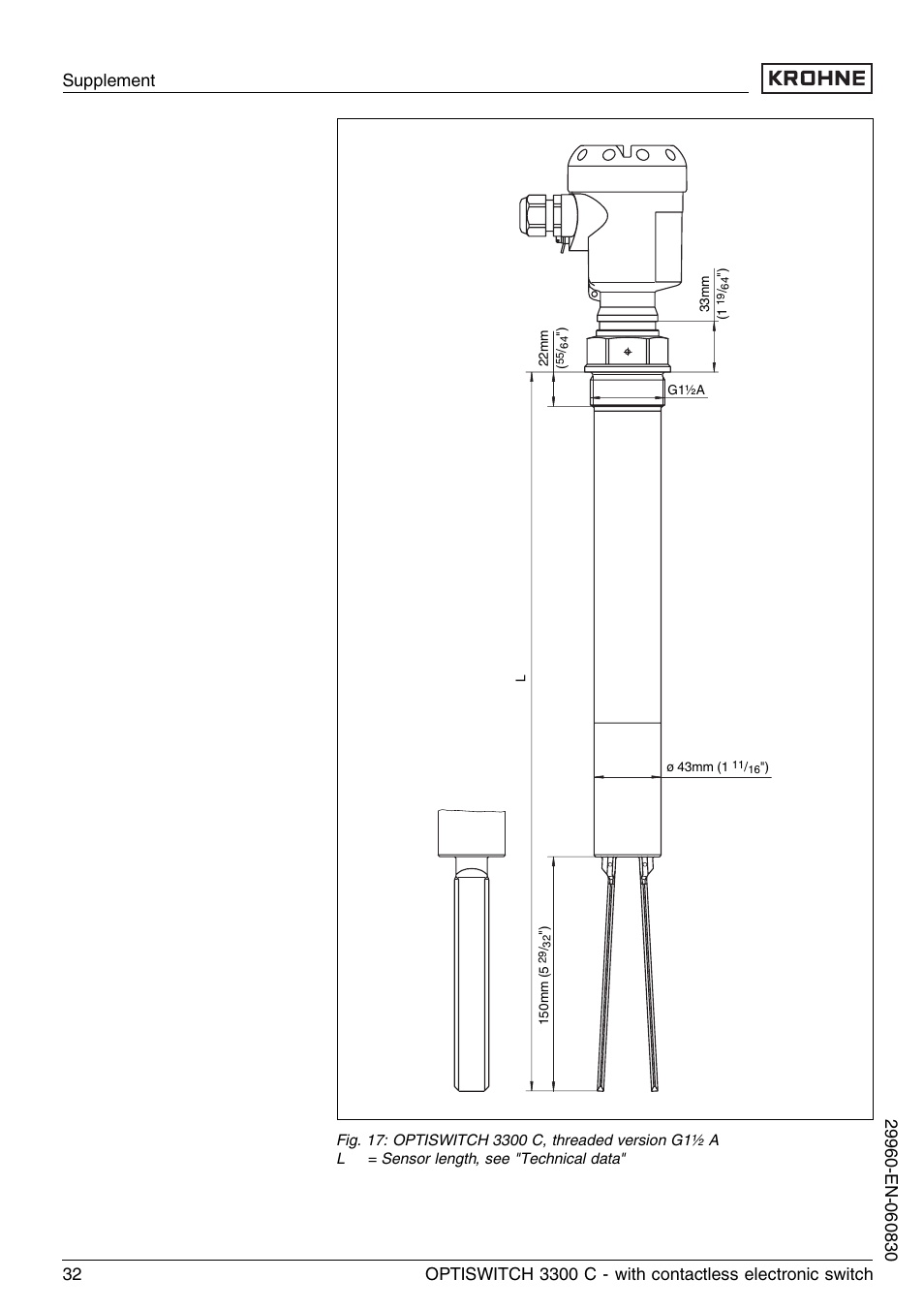 KROHNE OPTISWITCH 3300C Contactless EN User Manual | Page 32 / 36