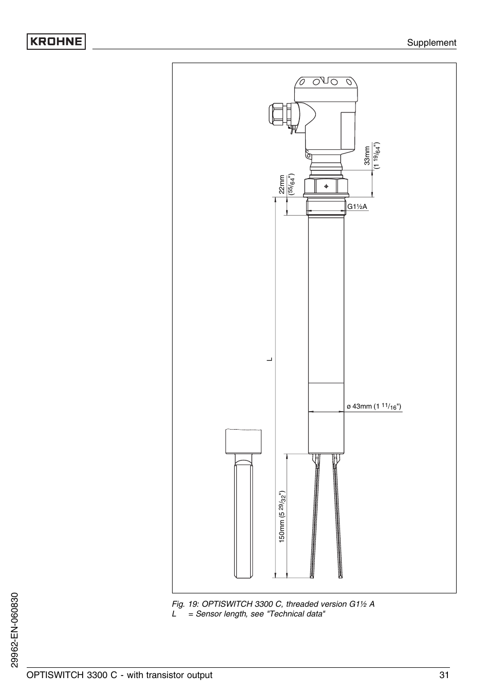 KROHNE OPTISWITCH 3300C Transistor EN User Manual | Page 31 / 36