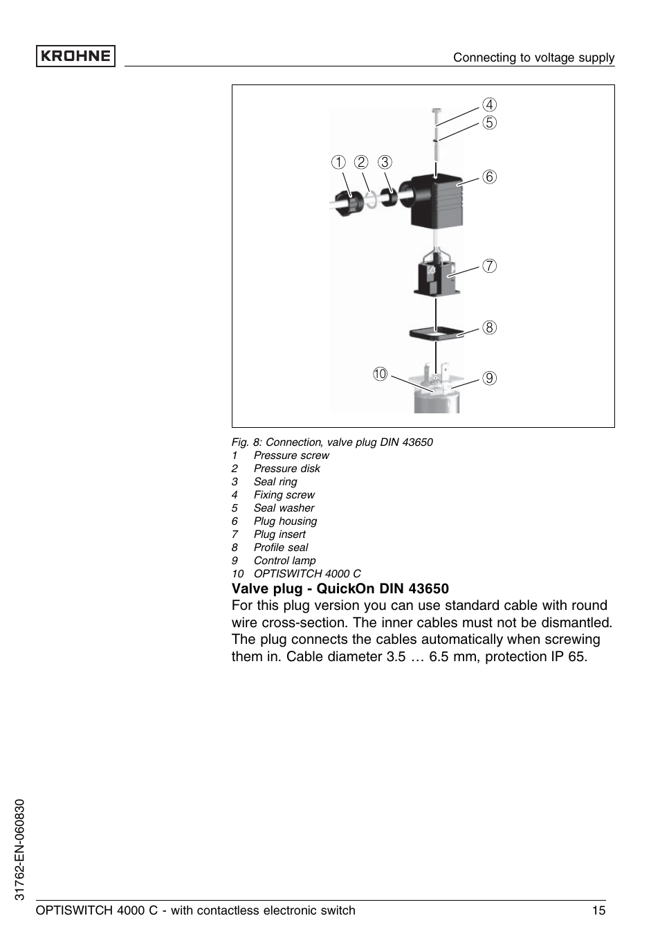 KROHNE OPTISWITCH 4000C Contactless EN User Manual | Page 15 / 32