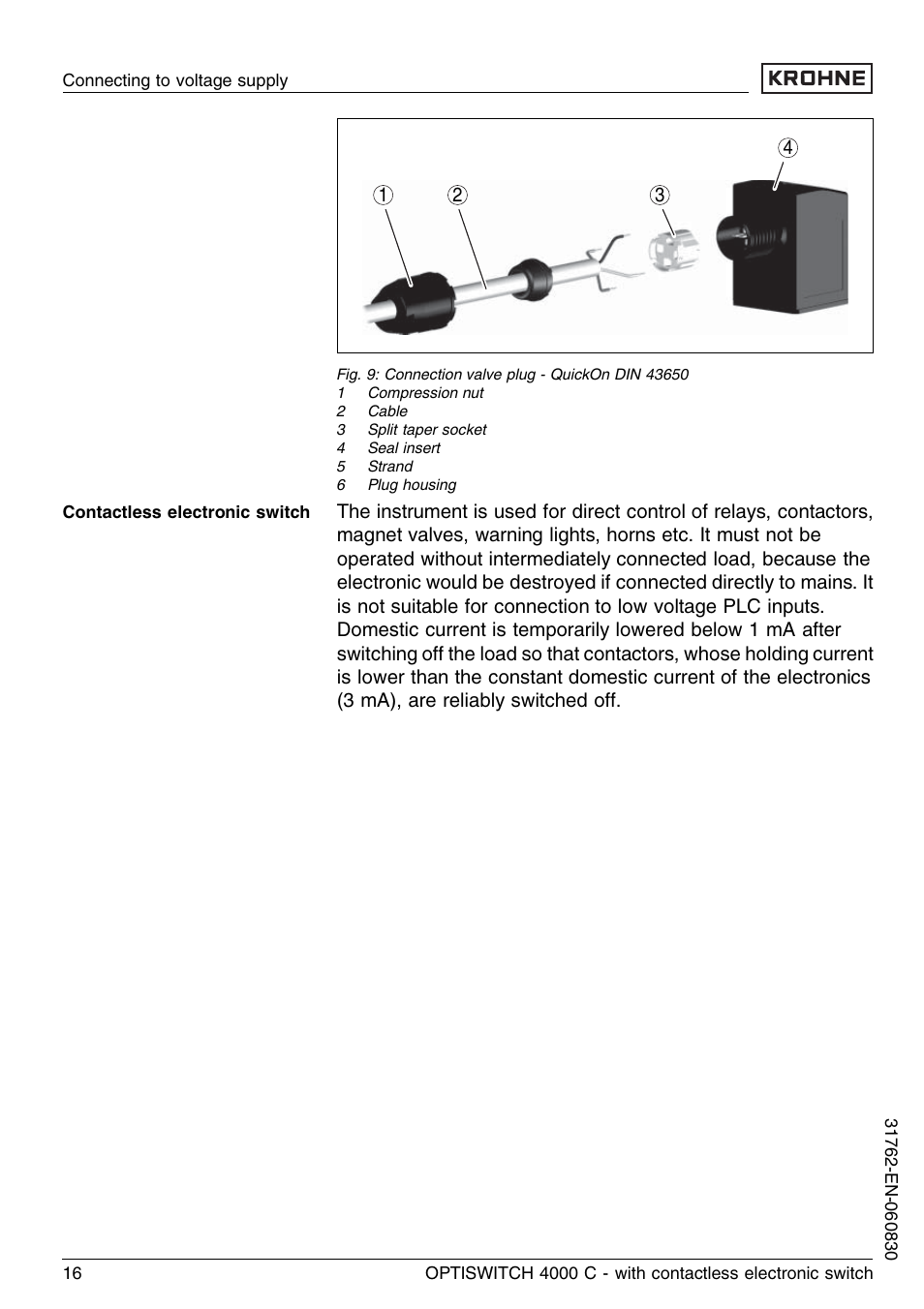 KROHNE OPTISWITCH 4000C Contactless EN User Manual | Page 16 / 32