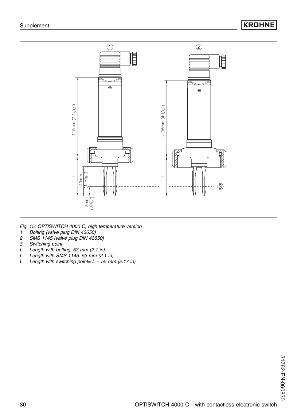 KROHNE OPTISWITCH 4000C Contactless EN User Manual | Page 30 / 32