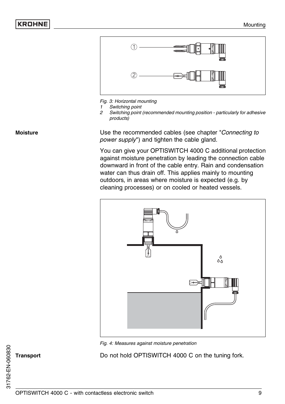 KROHNE OPTISWITCH 4000C Contactless EN User Manual | Page 9 / 32