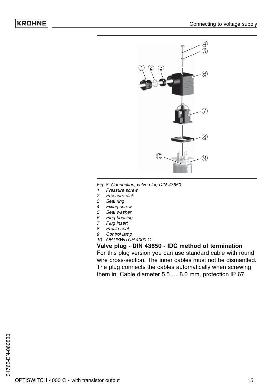 KROHNE OPTISWITCH 4000C Transistor EN User Manual | Page 15 / 32