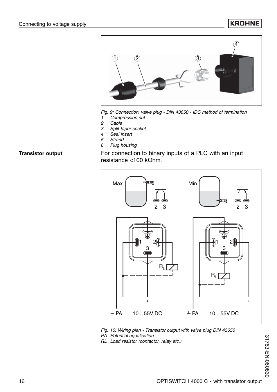 KROHNE OPTISWITCH 4000C Transistor EN User Manual | Page 16 / 32