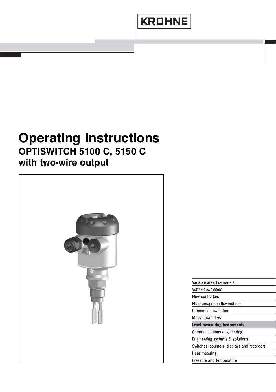 KROHNE OPTISWITCH 5100C 2wire EN User Manual | 36 pages