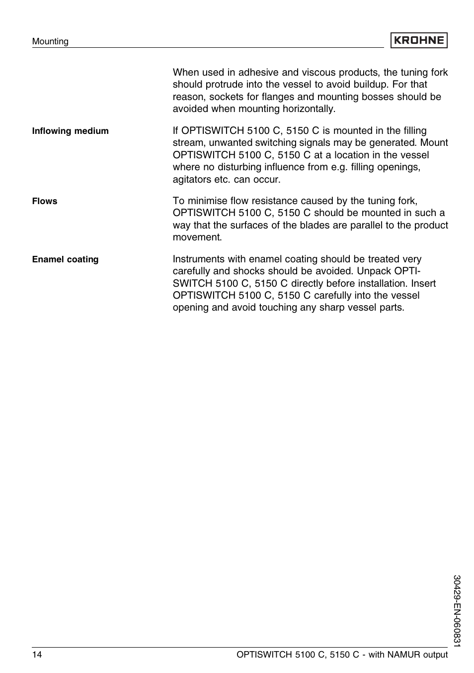 KROHNE OPTISWITCH 5100C Namur EN User Manual | Page 14 / 32