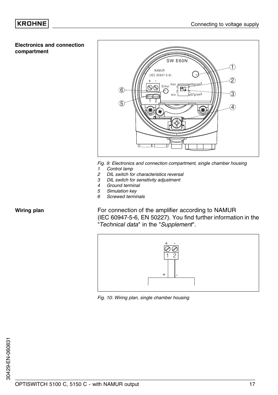 KROHNE OPTISWITCH 5100C Namur EN User Manual | Page 17 / 32