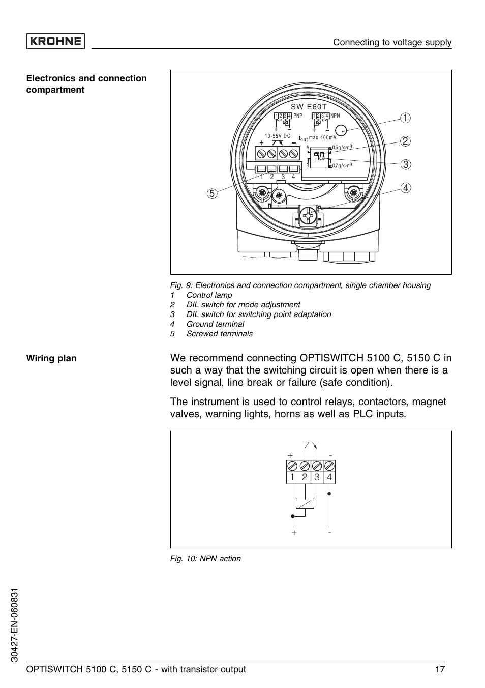 KROHNE OPTISWITCH 5100C Transistor EN User Manual | Page 17 / 32