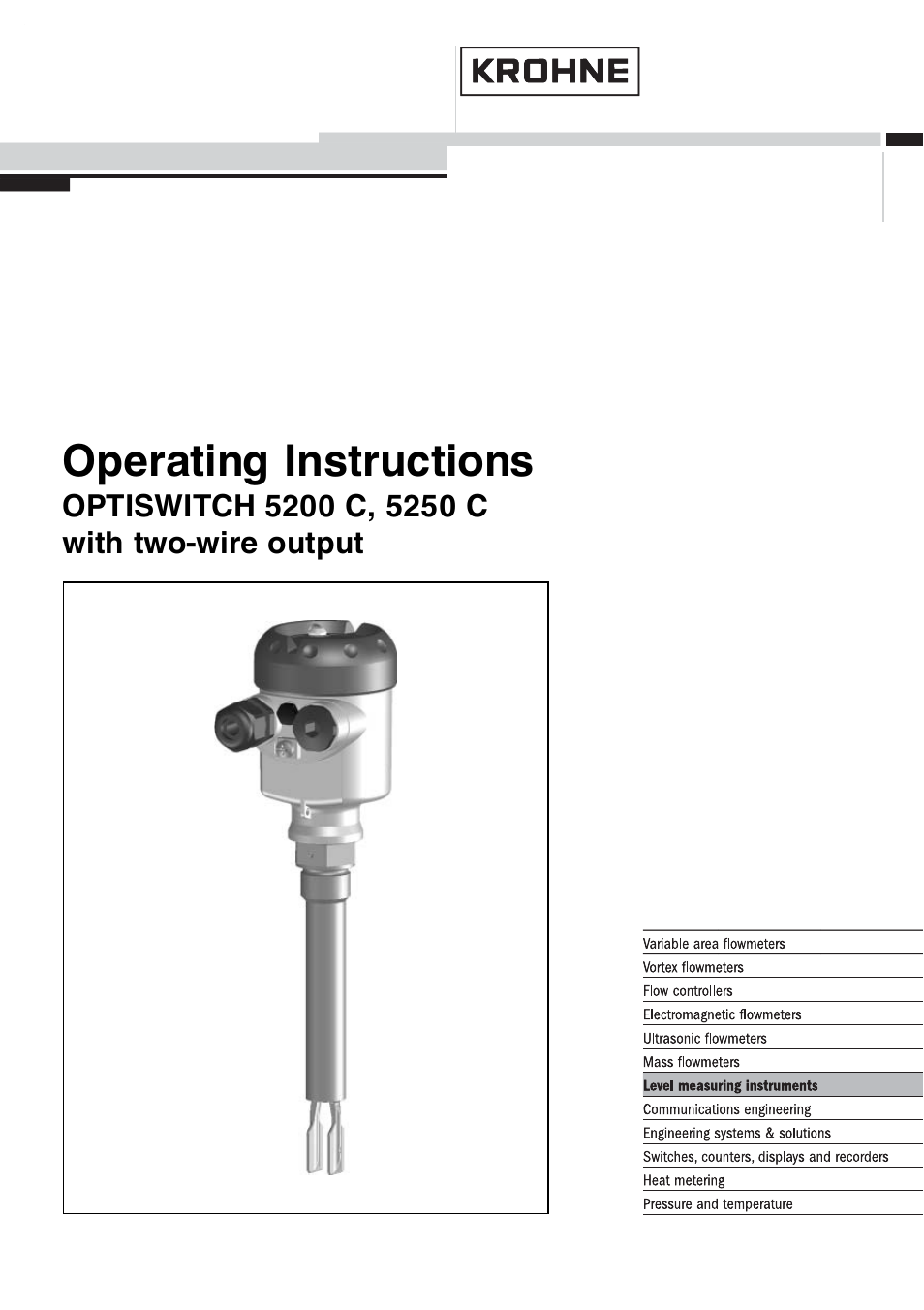 KROHNE OPTISWITCH 5200C 2wire EN User Manual | 36 pages