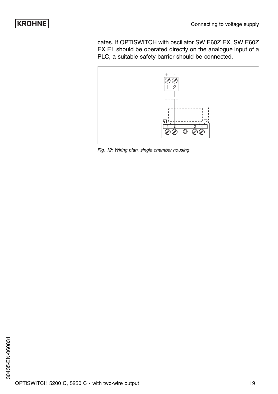 KROHNE OPTISWITCH 5200C 2wire EN User Manual | Page 19 / 36