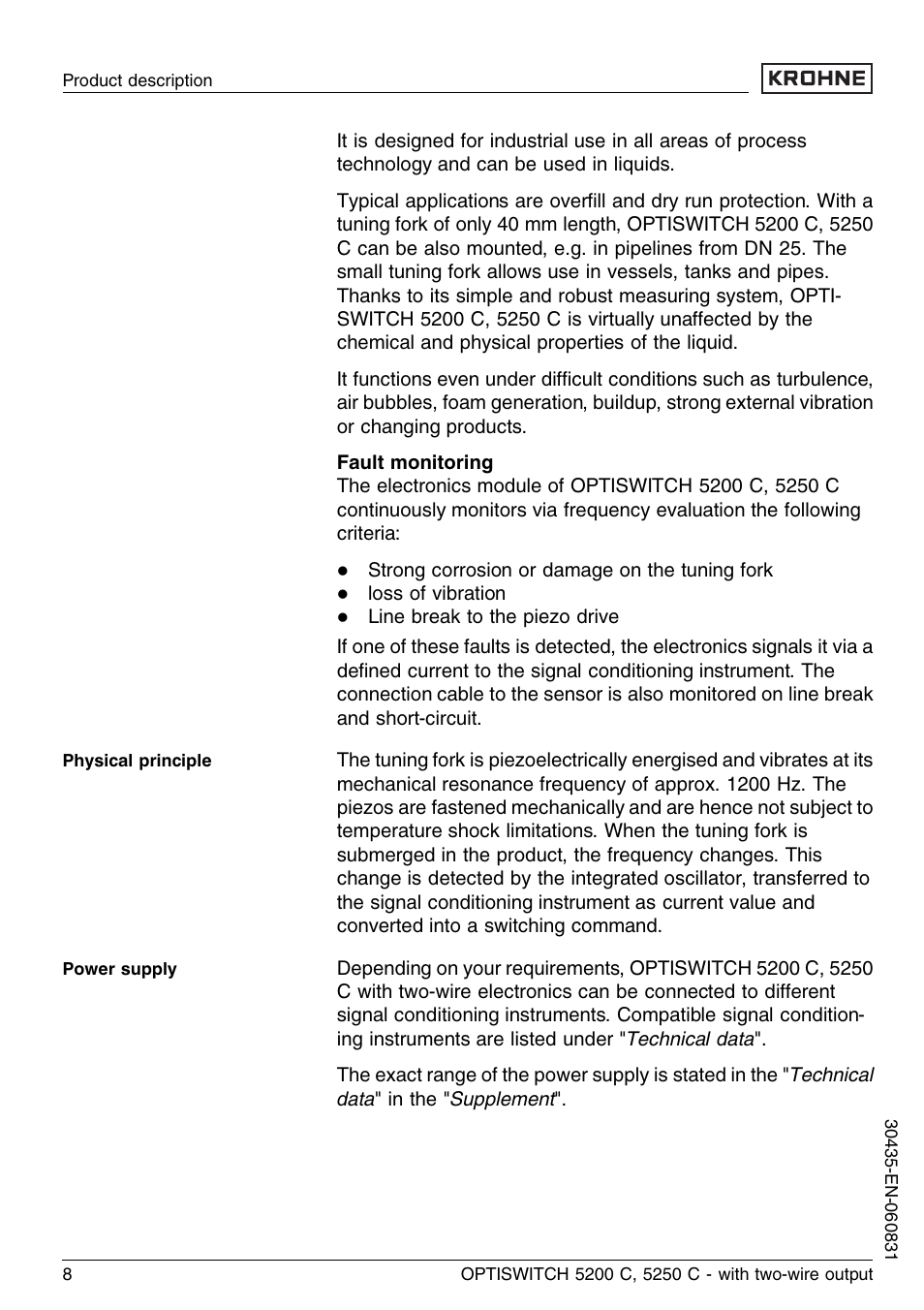 KROHNE OPTISWITCH 5200C 2wire EN User Manual | Page 8 / 36