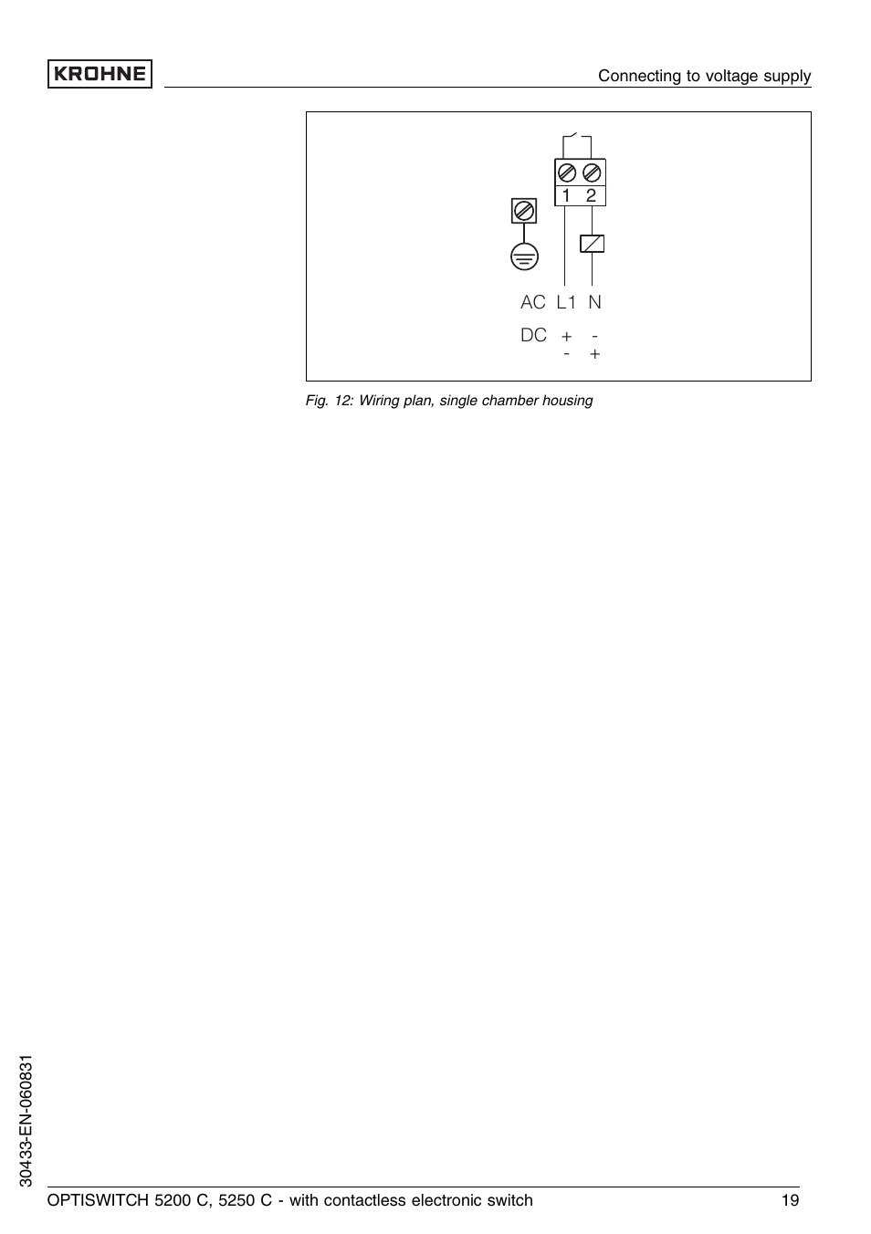 KROHNE OPTISWITCH 5200C Contactless EN User Manual | Page 19 / 36