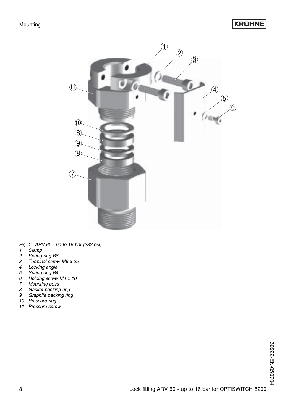 KROHNE OPTISWITCH 52x0C ARV52 16bar EN User Manual | Page 8 / 14