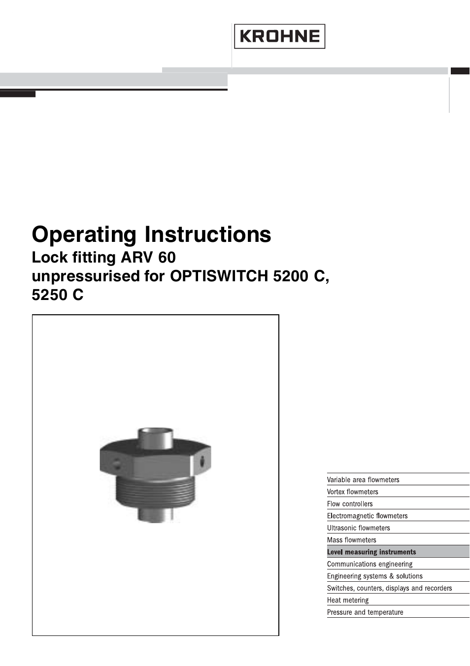 KROHNE OPTISWITCH 52x0C ARV52 unpressurized EN User Manual | 10 pages