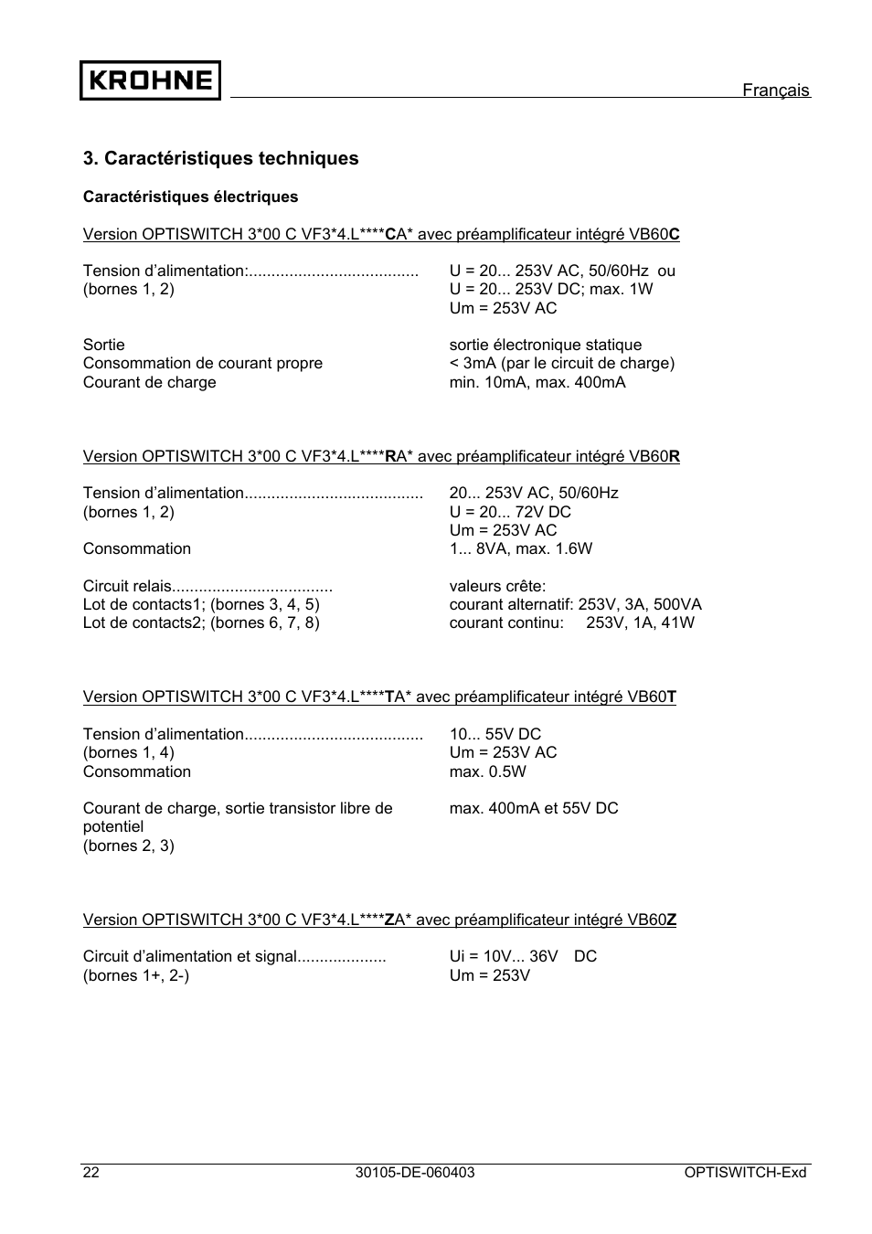 KROHNE OPTISWITCH 3x00 Ex II1_2G-II2G-EExd IICT6 DE User Manual | Page 22 / 32