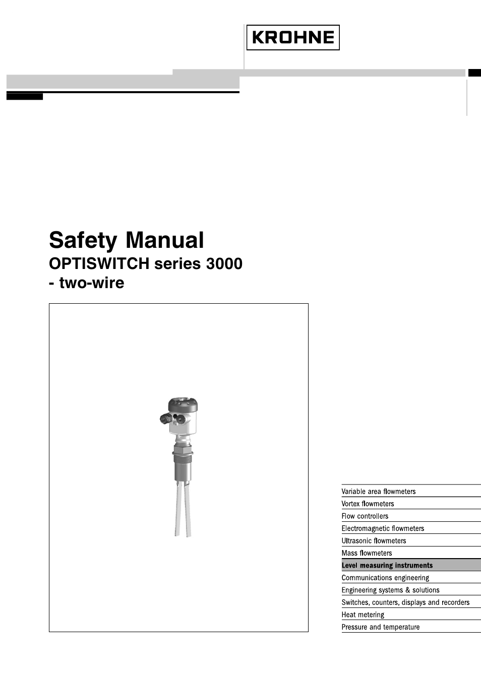 KROHNE OPTISWITCH 3x00C 2wire SIL EN User Manual | 24 pages