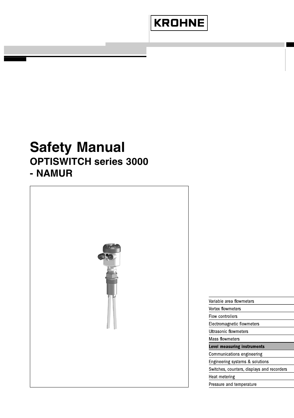 KROHNE OPTISWITCH 3x00C NAMUR SIL EN User Manual | 12 pages