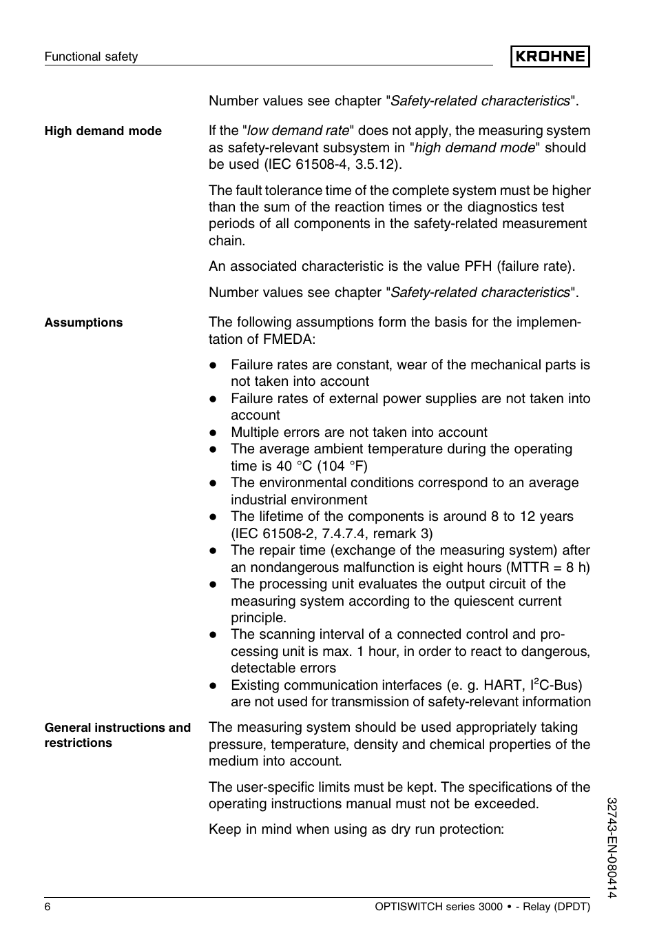 KROHNE OPTISWITCH 3x00C Relay SIL EN User Manual | Page 6 / 12