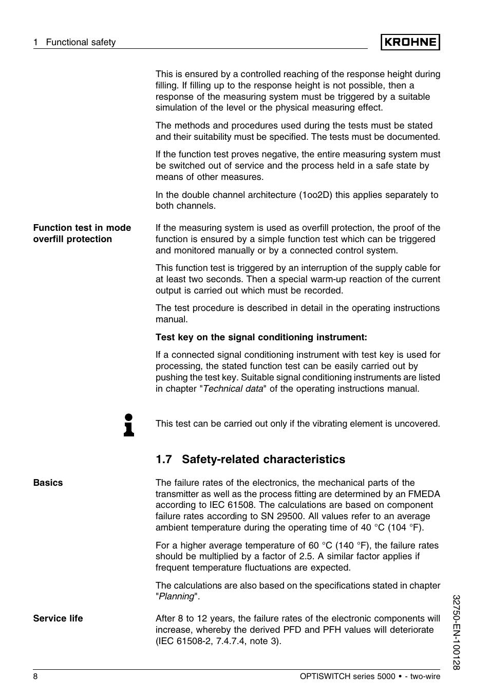 7 safety–related characteristics, 7 safety-related characteristics | KROHNE OPTISWITCH 5xx0C 2wire SIL EN User Manual | Page 8 / 12