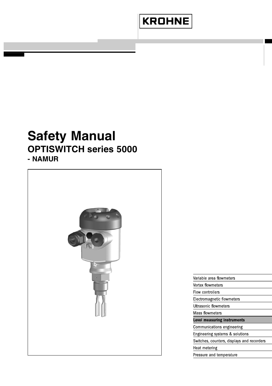 KROHNE OPTISWITCH 5xx0C NAMUR SIL EN User Manual | 12 pages