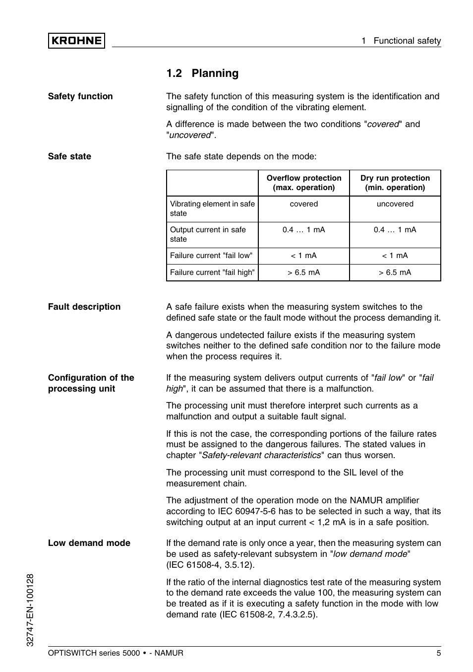 2 planning | KROHNE OPTISWITCH 5xx0C NAMUR SIL EN User Manual | Page 5 / 12