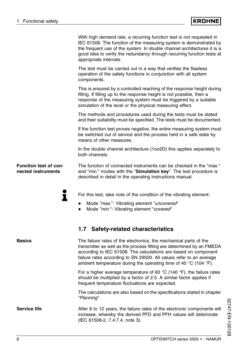 7 safety–related characteristics, 7 safety-related characteristics | KROHNE OPTISWITCH 5xx0C NAMUR SIL EN User Manual | Page 8 / 12