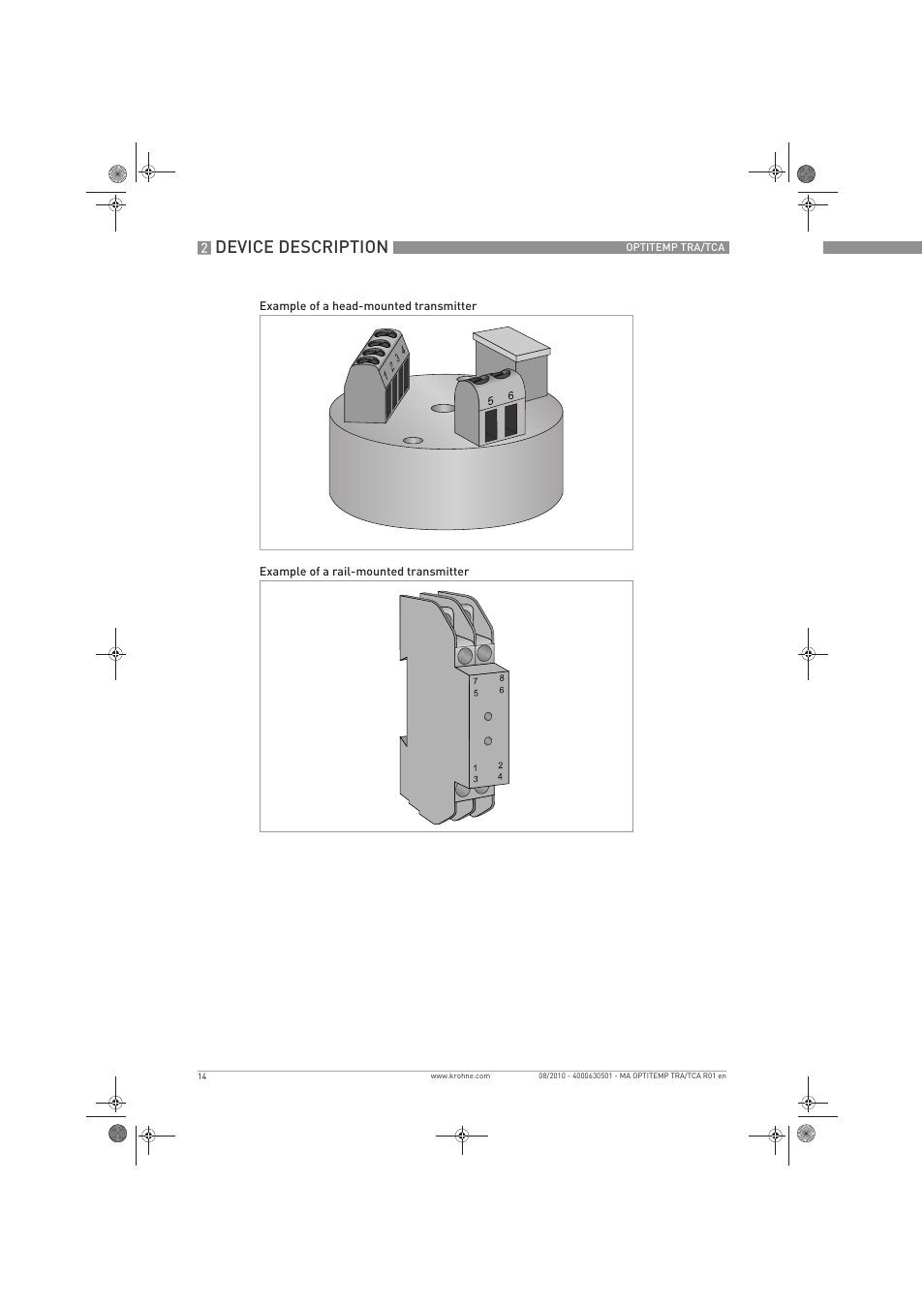 Device description | KROHNE OPTITEMP TRA-TCA EN User Manual | Page 14 / 60