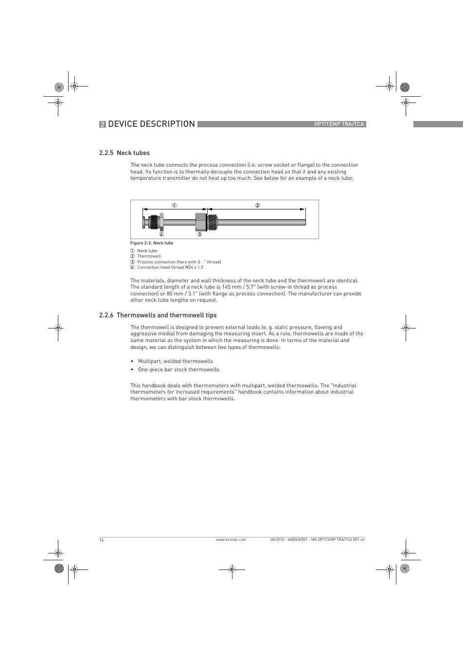 Device description | KROHNE OPTITEMP TRA-TCA EN User Manual | Page 16 / 60