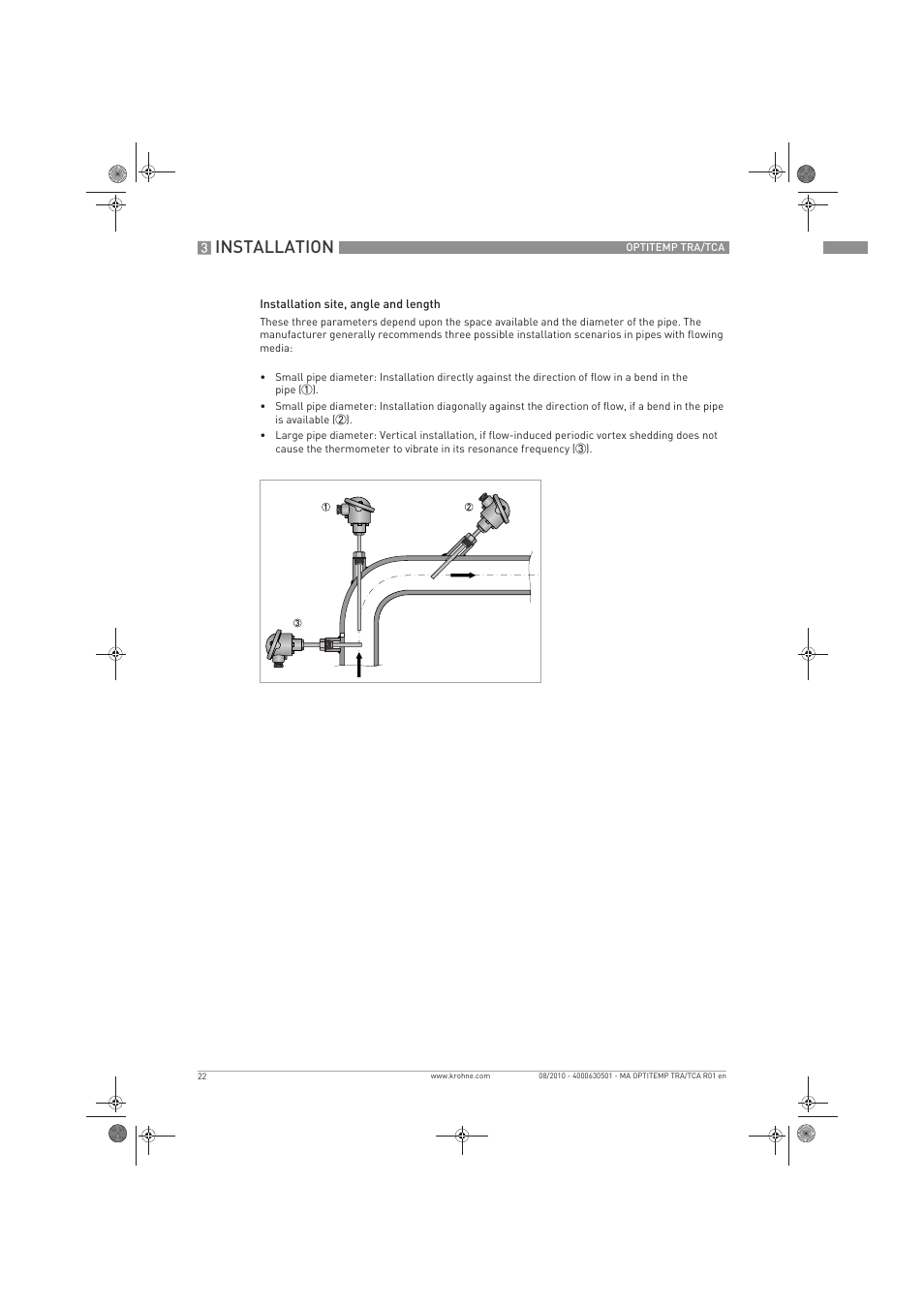 Installation | KROHNE OPTITEMP TRA-TCA EN User Manual | Page 22 / 60