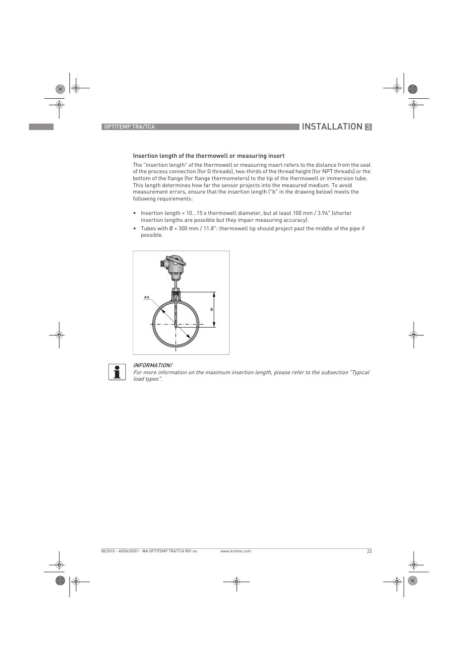 Installation | KROHNE OPTITEMP TRA-TCA EN User Manual | Page 23 / 60