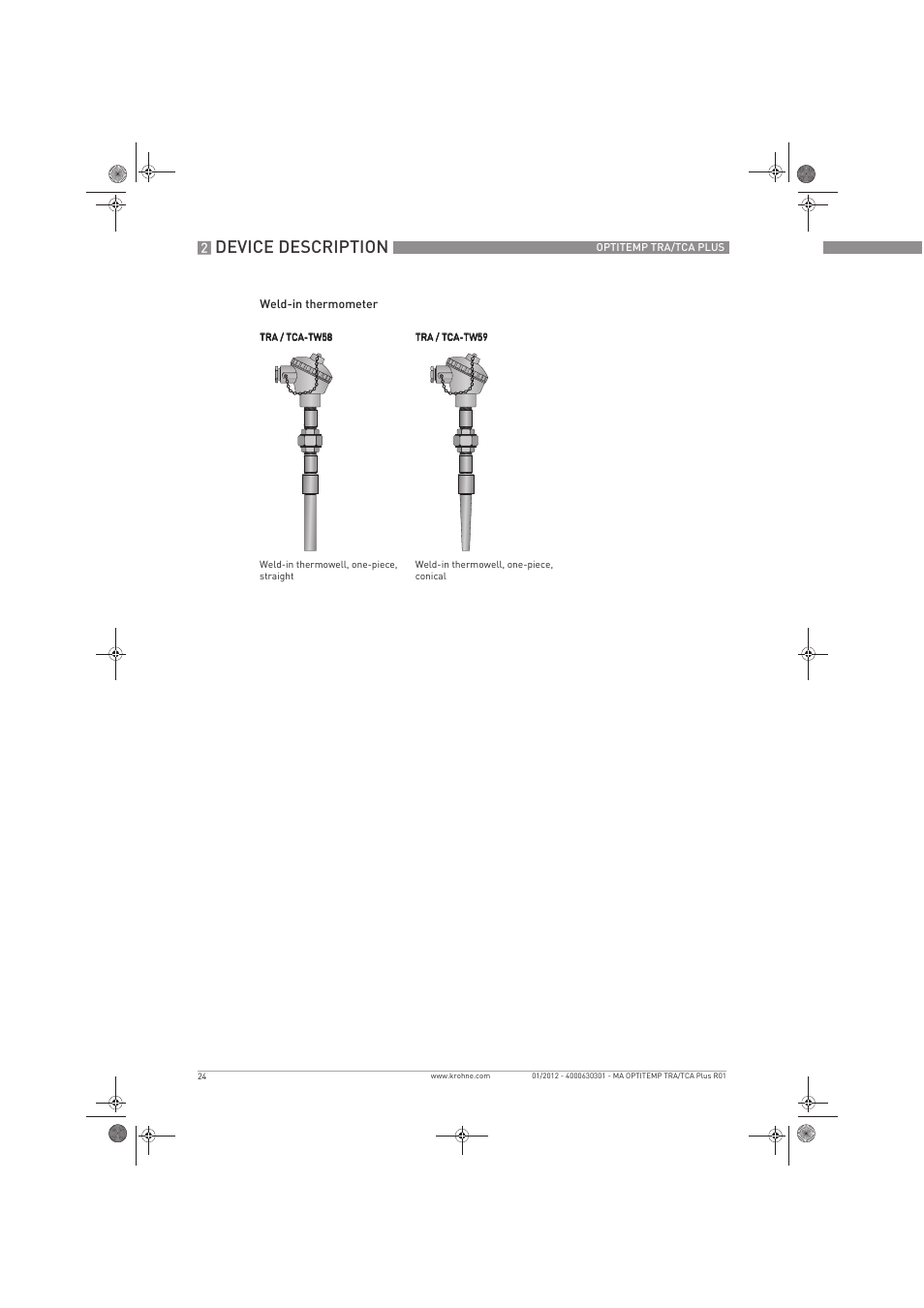 Device description | KROHNE OPTITEMP TRA-TCA Plus EN User Manual | Page 24 / 76
