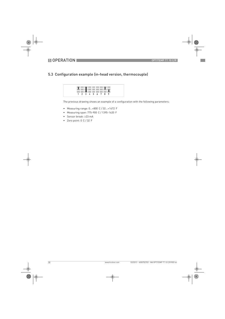 Operation | KROHNE OPTITEMP TT 10 C-R EN User Manual | Page 30 / 52