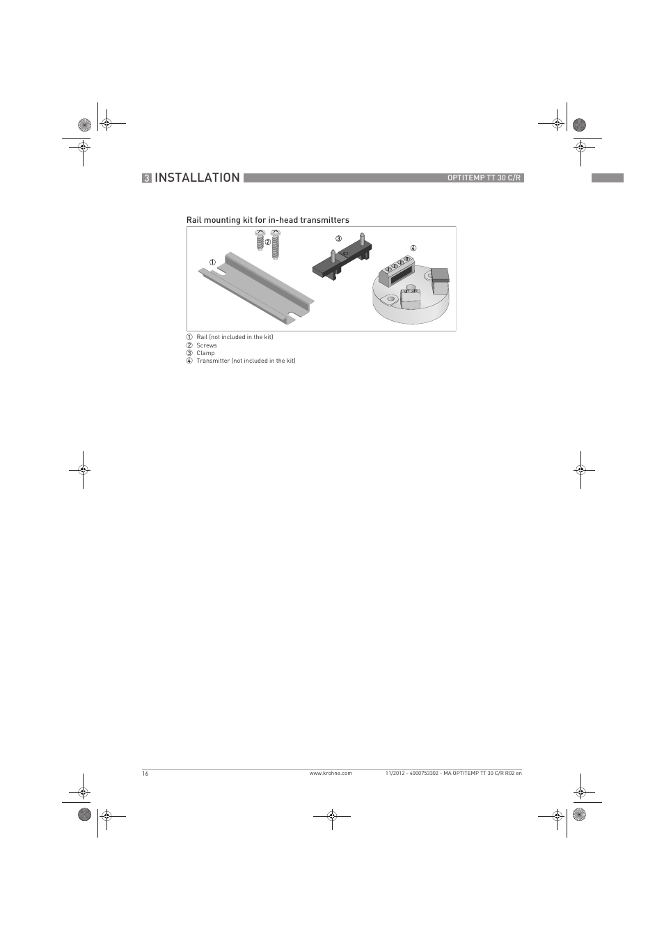 Installation | KROHNE OPTITEMP TT 30 C-R EN User Manual | Page 16 / 48