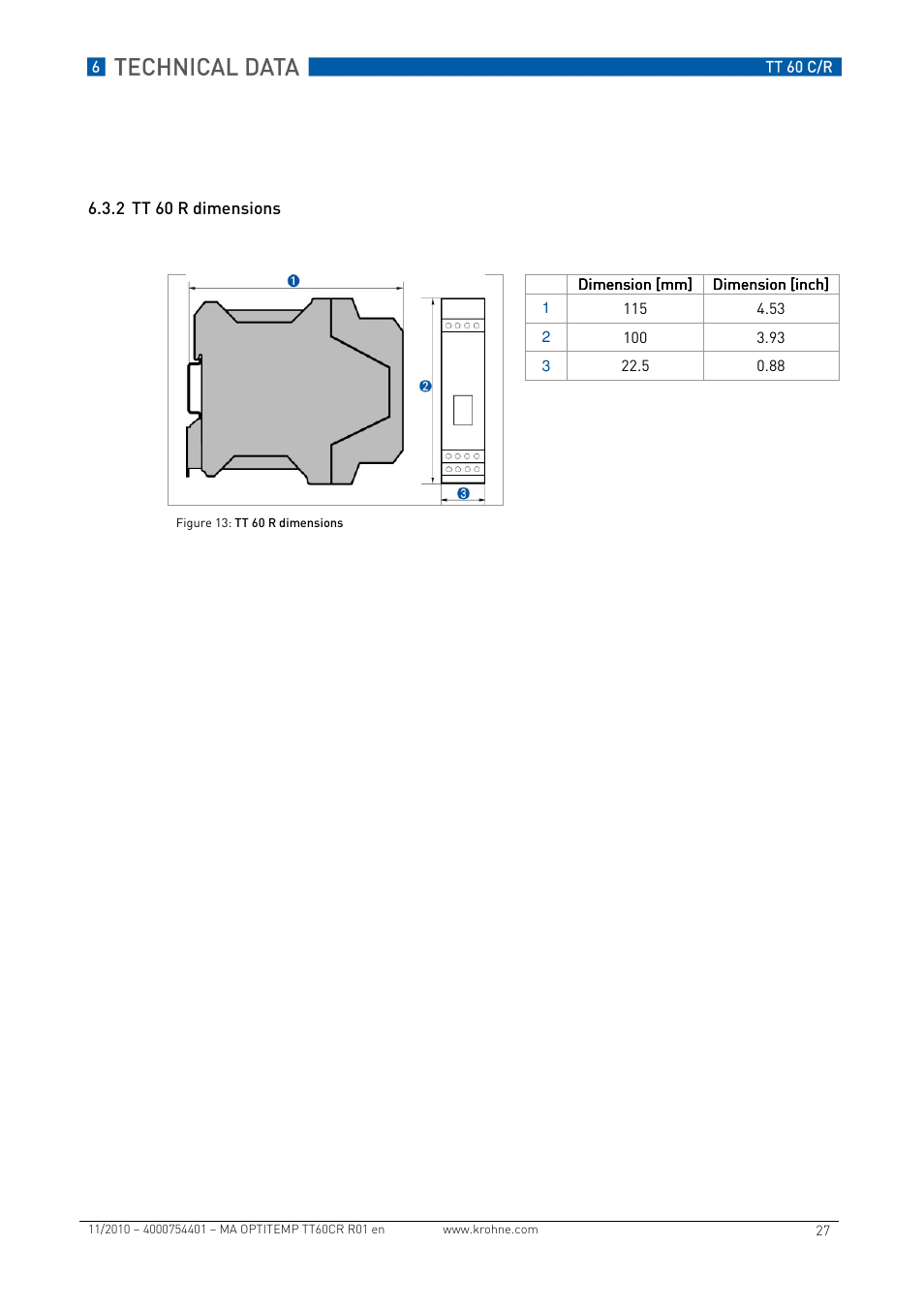 KROHNE OPTITEMP TT 60 C-R EN User Manual | Page 27 / 32