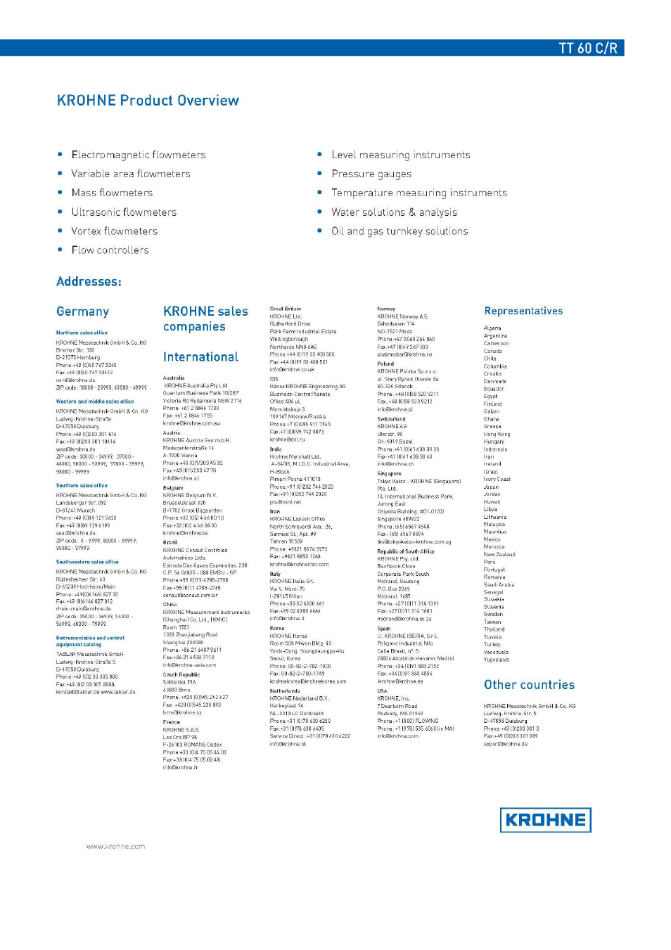 KROHNE OPTITEMP TT 60 C-R EN User Manual | Page 32 / 32