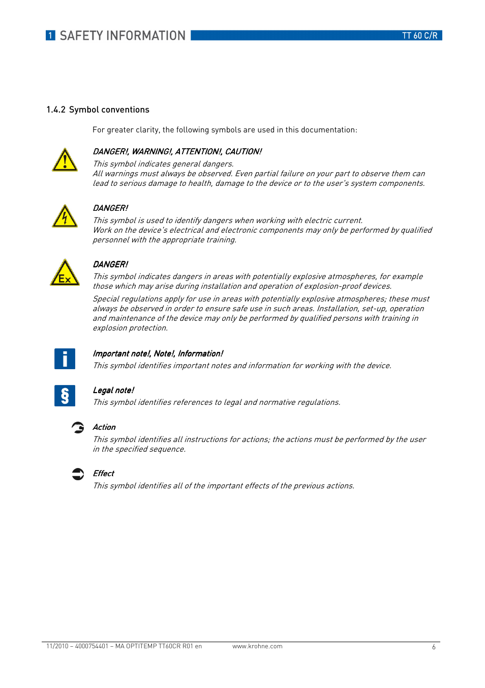 KROHNE OPTITEMP TT 60 C-R EN User Manual | Page 6 / 32