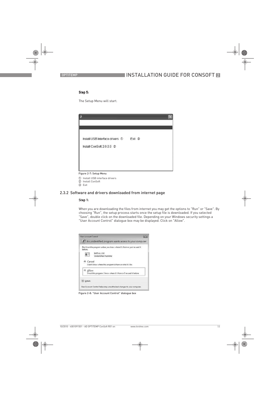 Installation guide for consoft | KROHNE OPTITEMP ConSoft TT 20-51 EN User Manual | Page 11 / 24