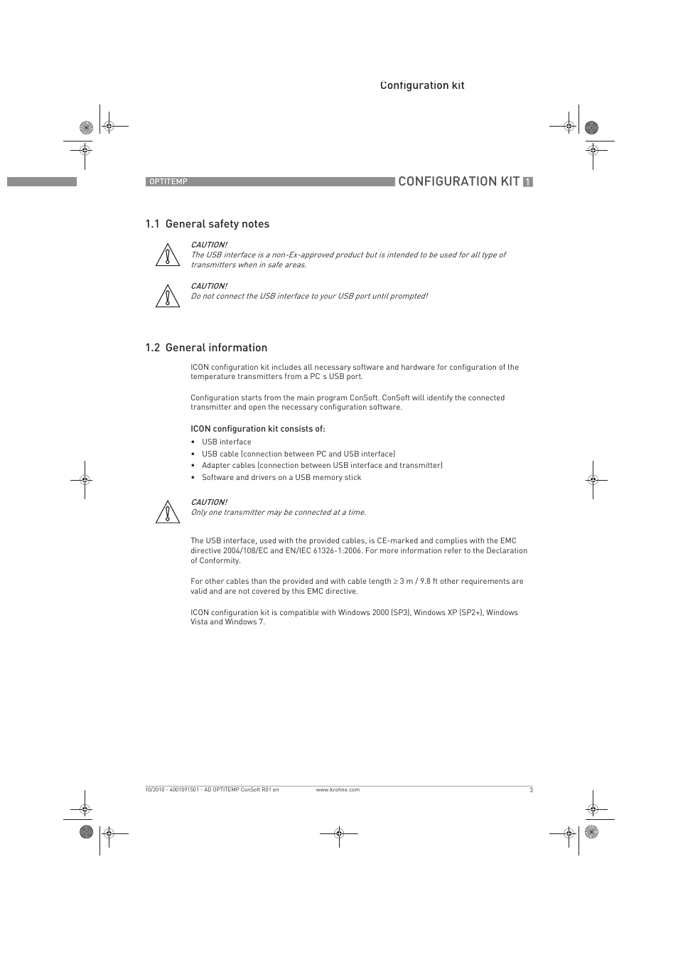 Configuration kit | KROHNE OPTITEMP ConSoft TT 20-51 EN User Manual | Page 3 / 24