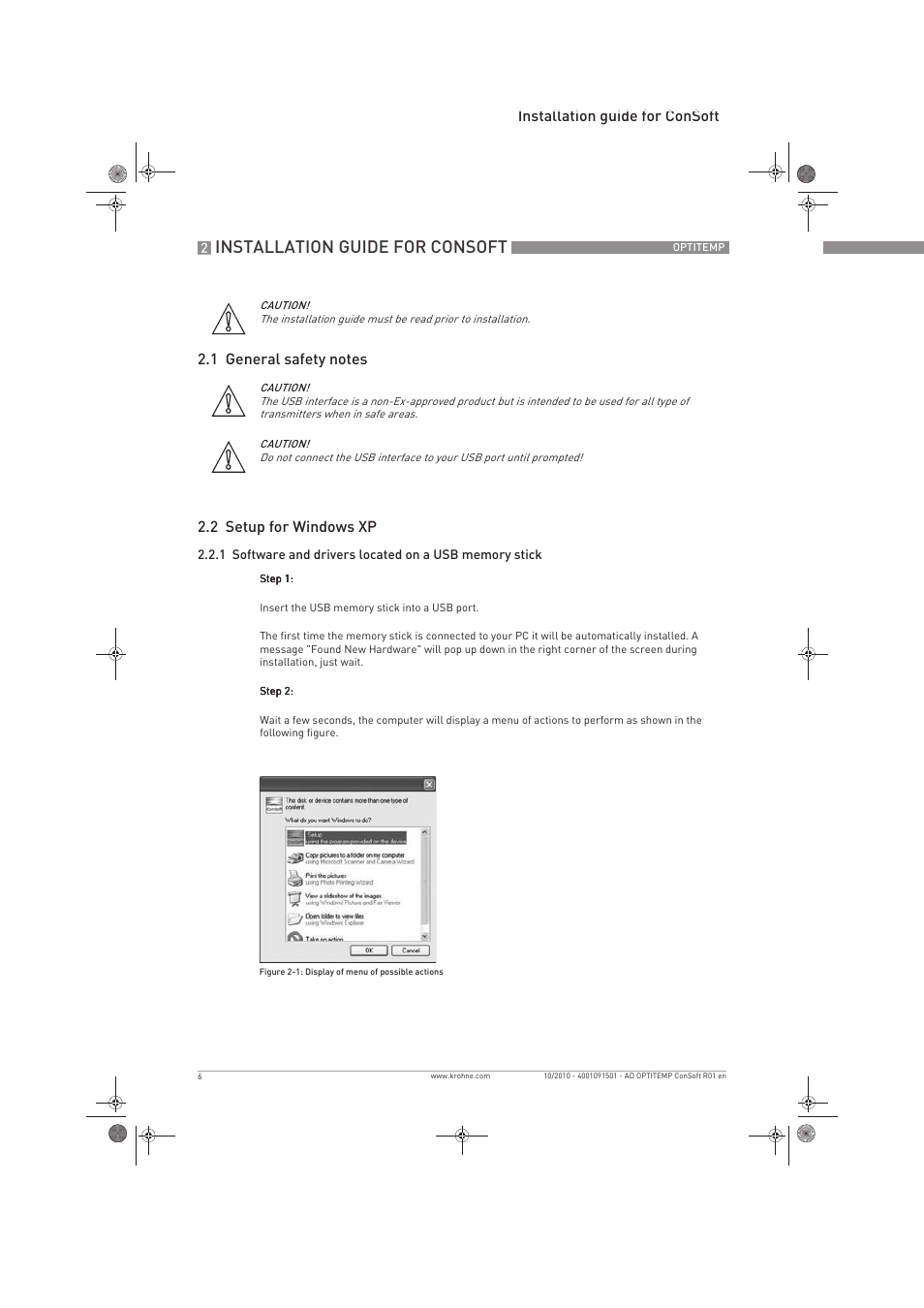 Installation guide for consoft | KROHNE OPTITEMP ConSoft TT 20-51 EN User Manual | Page 6 / 24