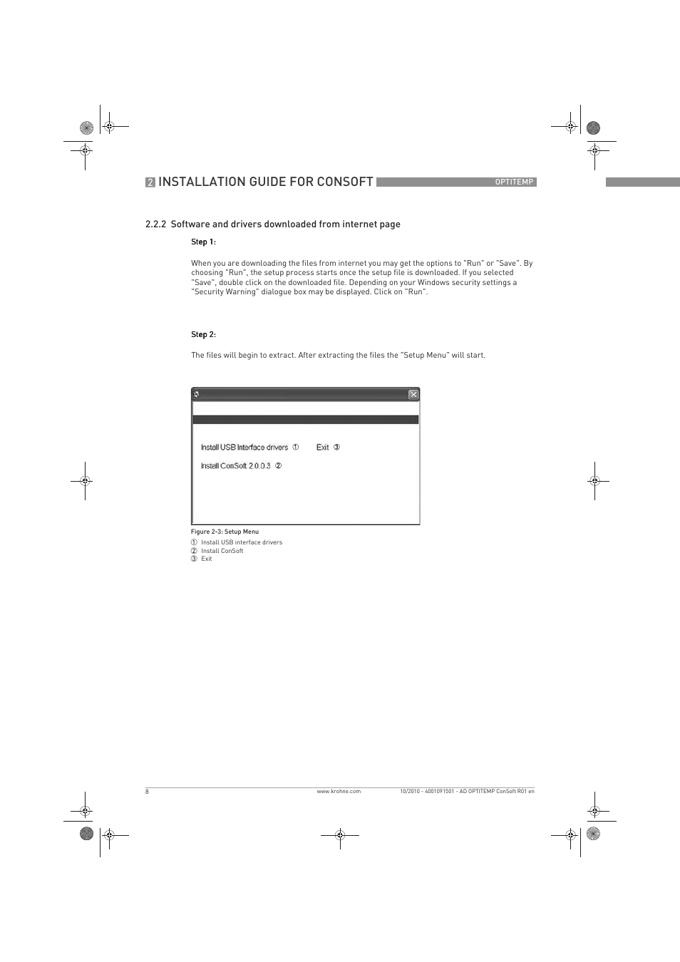 Installation guide for consoft | KROHNE OPTITEMP ConSoft TT 20-51 EN User Manual | Page 8 / 24