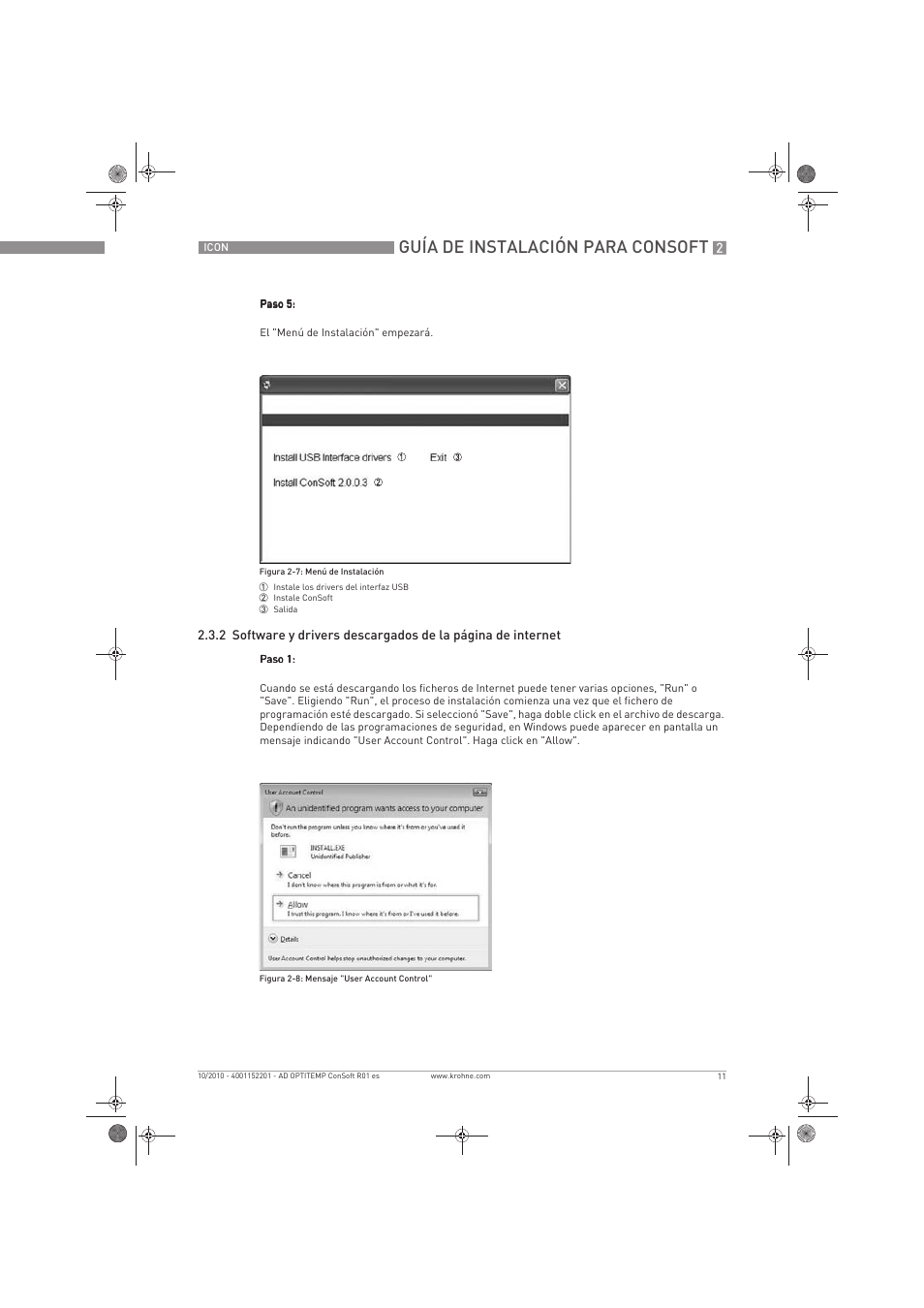 Guía de instalación para consoft | KROHNE OPTITEMP ConSoft TT 20-51 ES User Manual | Page 11 / 24